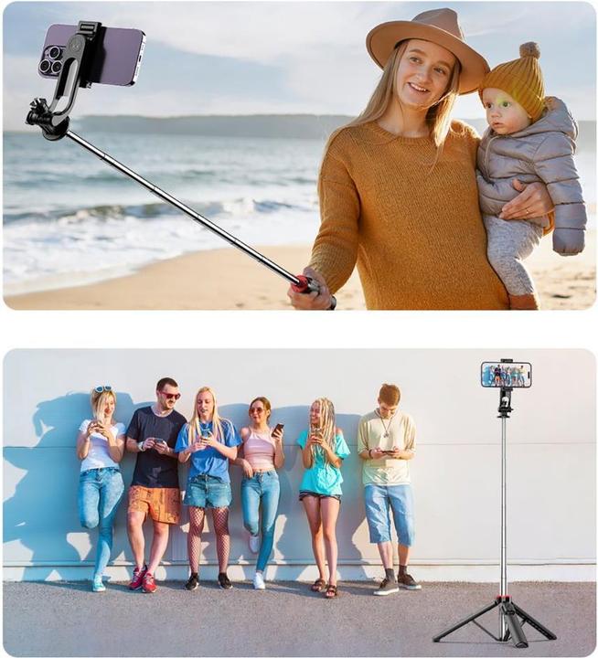 Productafbeelding Hurtel Selfie stick WC1Y3S telescopisch statief 1,3 m met telefoonhouder - zwart