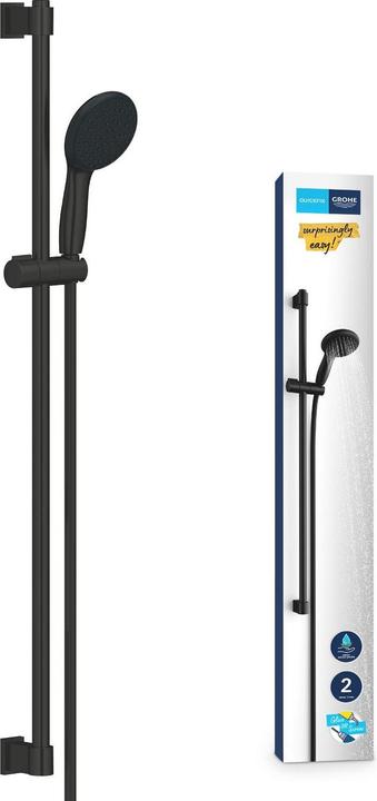 Produktbild Grohe Vitalio Start 110 QuickFix Brausestangenset, kleben oder bohren, wassersparend, 2 Strahlarten, matts