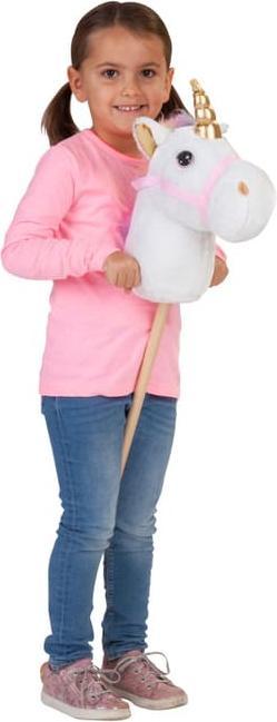 Actual product image Besttoy Hobby horse - unicorn - white - approx. 100 cm