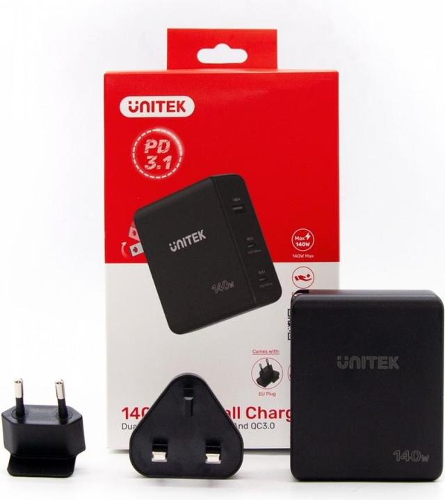 Actual product image Unitek ŁADOWARKA GAN 2X USB-C USB-A 140W (140 W)