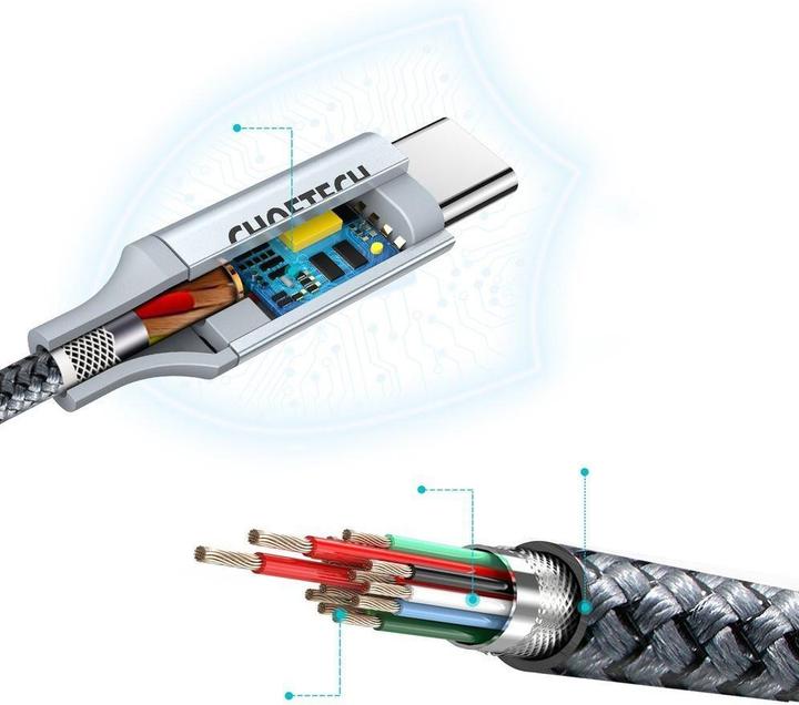 Immagine prodotto Choetech USB Tipo C - Cavo USB Tipo C 5A 100 W Alimentazione 480 Mbps 1,8 m grigio (XCC-1002-GY) (1.80 m, USB 2.0, 100 W)