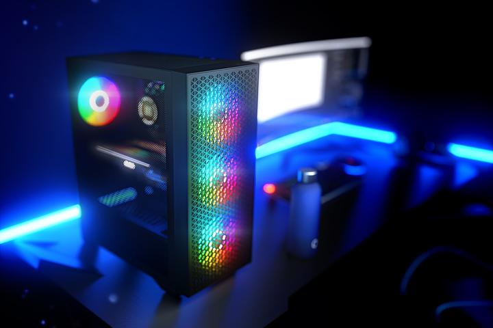 Actual product image Logic DART PRO ARGB MIDI USB-C Gehäuse schwarz (ATX)