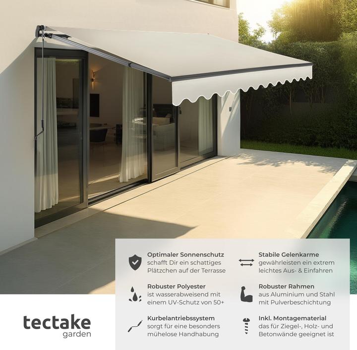 Image du produit tectake store banne articulée Ornella avec support mural (3 m)
