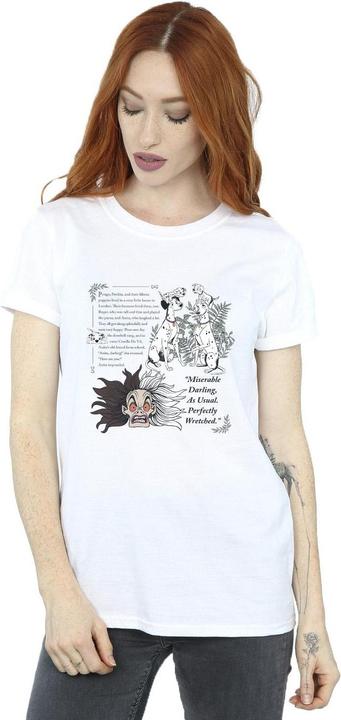 Actual product image Disney Womens/Ladies 101 Dalmatians Miserable Darling Cotton Boyfriend T-Shirt (XL)