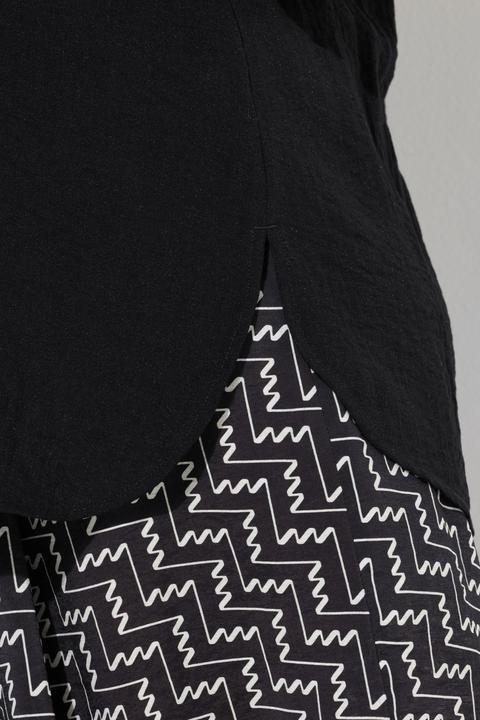 Immagine prodotto Ulla Popken Camicia dal taglio svasato con effetto lino, collo da camicia e maniche a 3/4 (58)