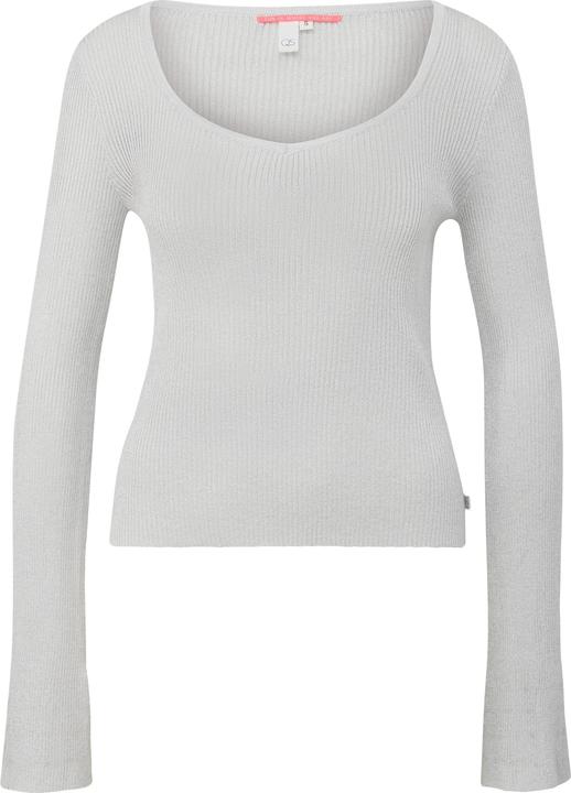 Produktbild S.Oliver Strickpullover Leichter Ripppullover mit Glitzereffekt (XXL)