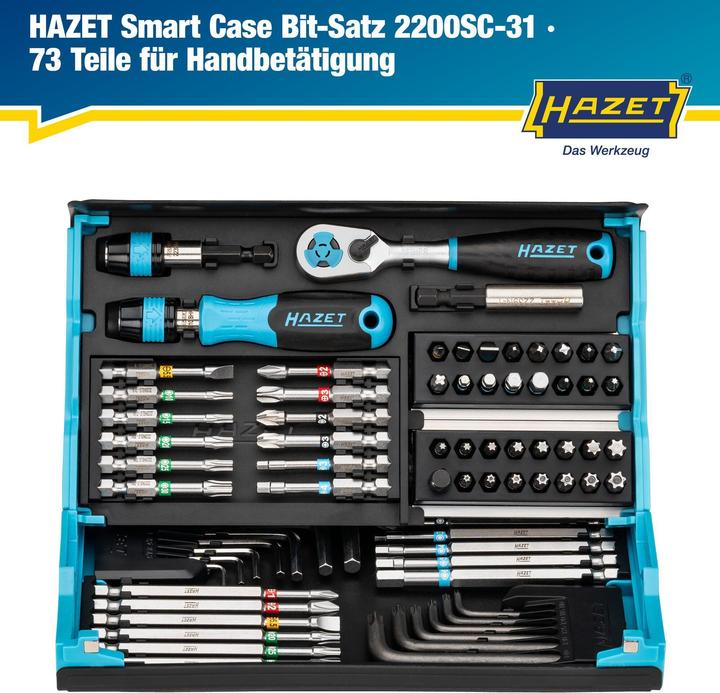 Actual product image HAZET SmartCase 2200SC-31 (Cross Pozidriv PZ, Cross Phillips PH, Screw slot, Hexagon socket TX, Allen screw)