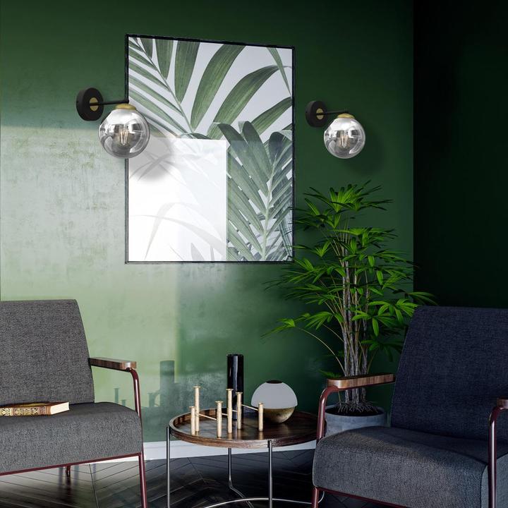 Actual product image Domoletti Wall Light Bursa E14 Black/Gold (21 x 21 cm)