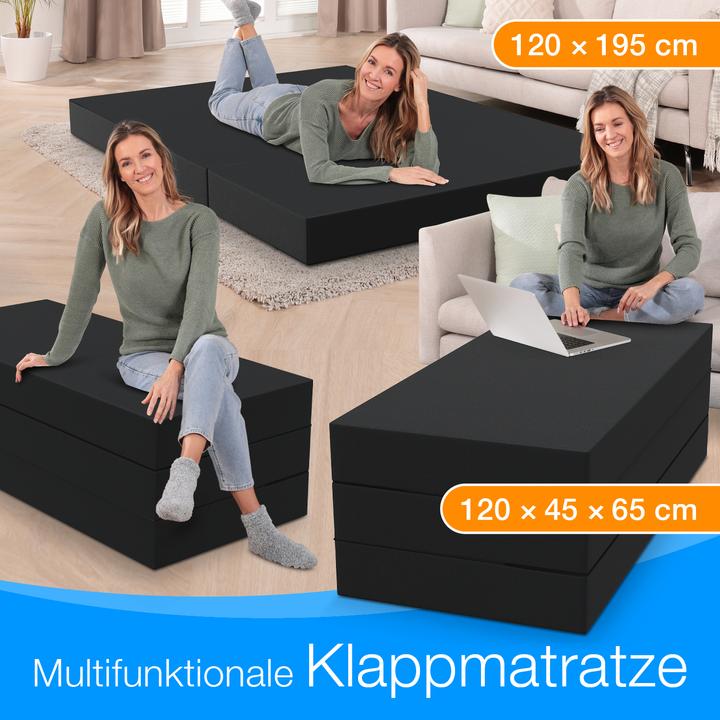 Image du produit Bestschlaf Klappmatratze, 3-teilige Faltmatratze, Reisebett, Gästematratze (120 x 195 cm, Noyau de mousse)