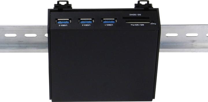 Actual product image Renkforce DIN Rail Mount Suitable for: Raspberry Pi, Arduino, Banana Pi for DIN rail mounting Black