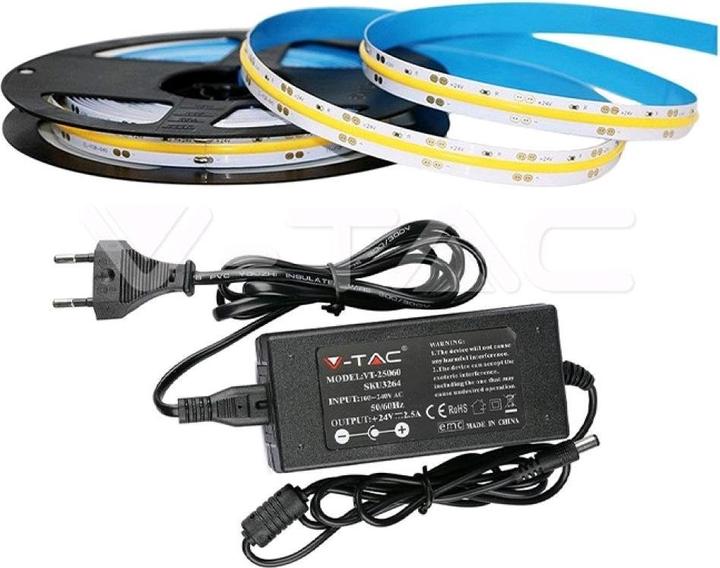 Actual product image V-TAC LED COB Strip Set IP20 24V 6000K 420 LEDs 10Wm 2669 3264 (White)