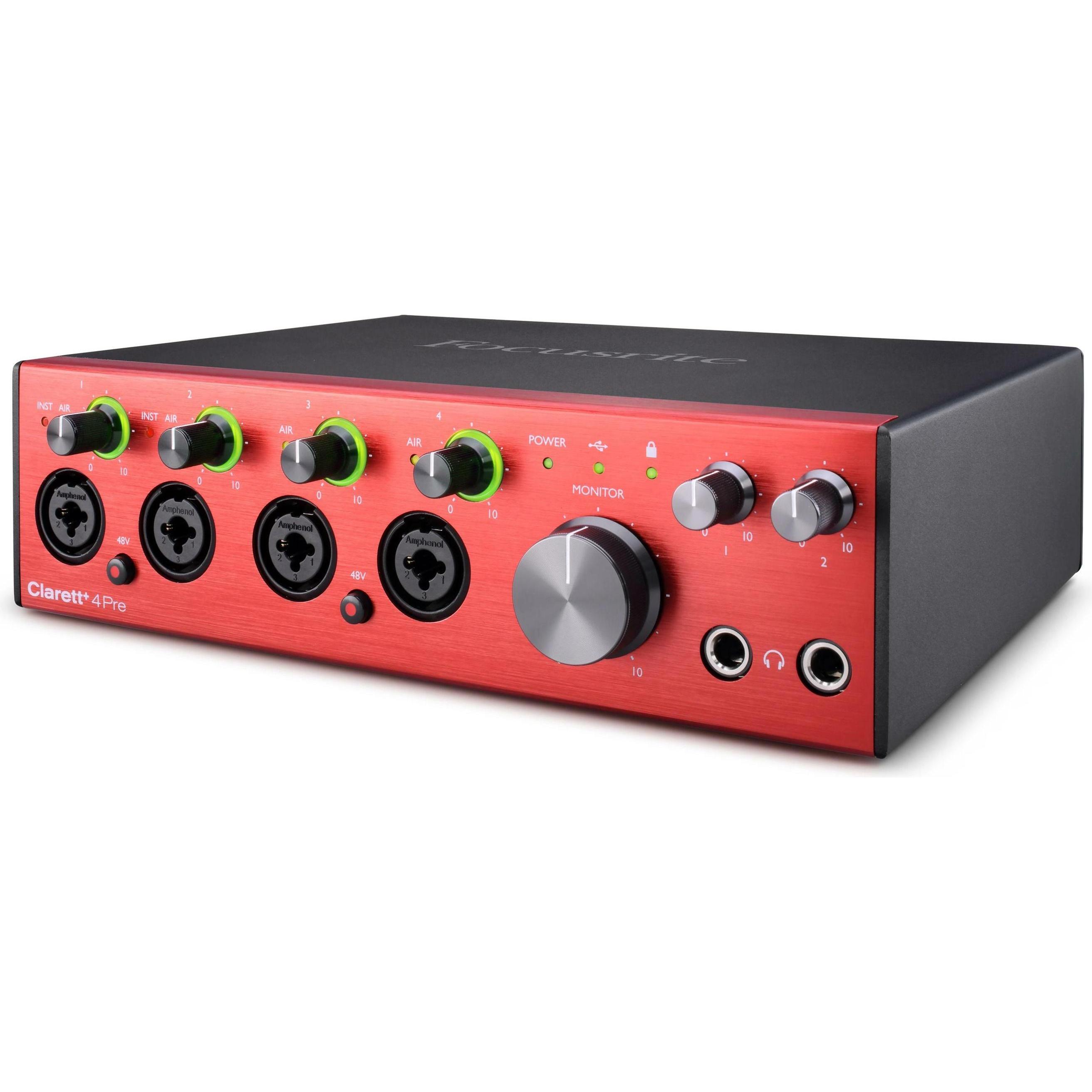 Focusrite Clarett+ 4Pre USB -????nikortti USB-v??yl????n (USB), Interfaccia audio, Rosso