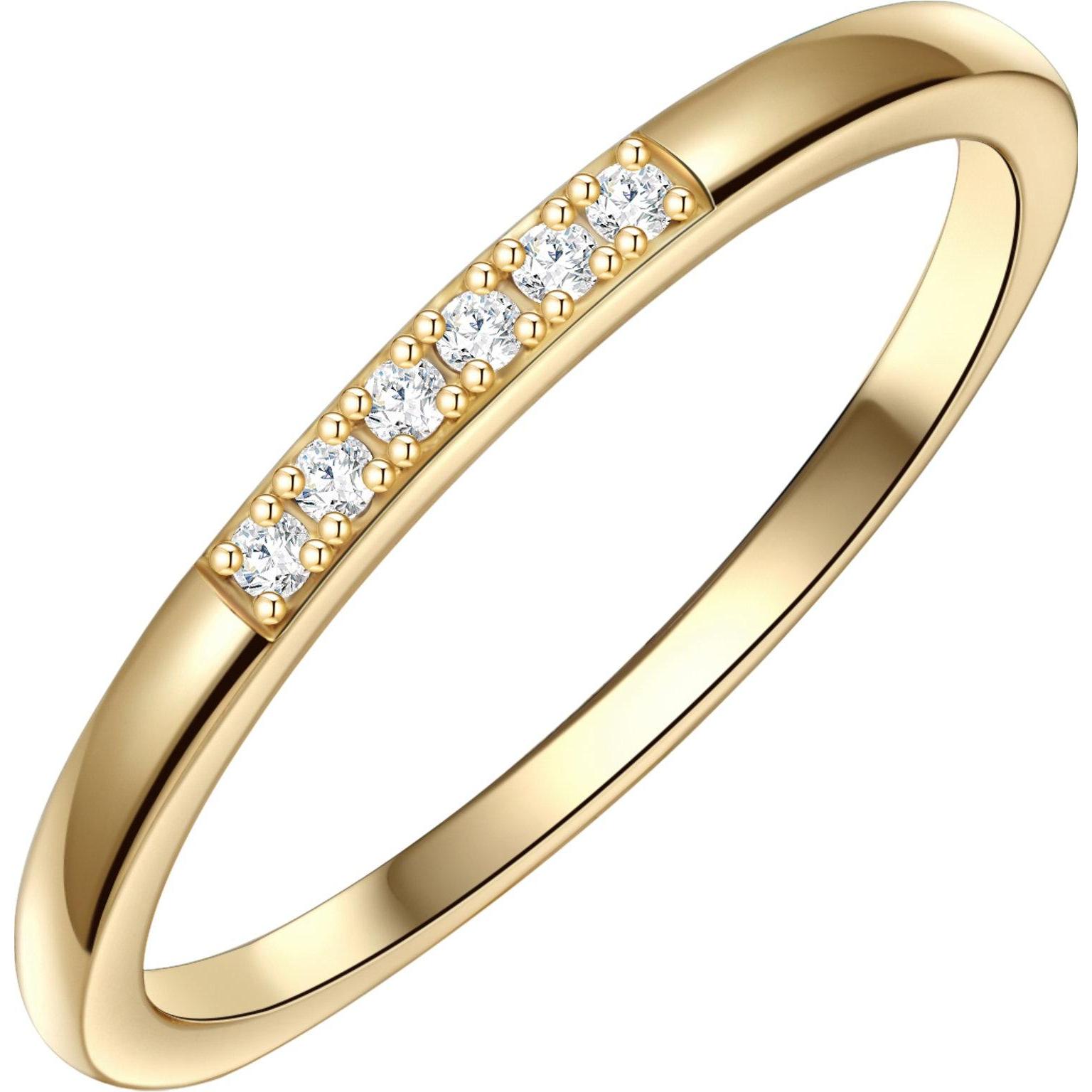 Glanzstücke München, Ring, Damen Sterling Silber Zirkonia gelbgold - 26585, (56, 925 Silber)