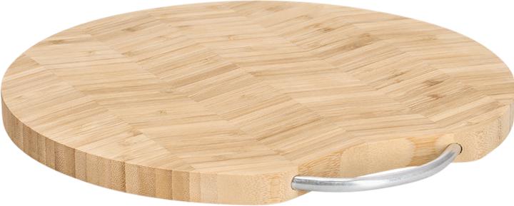 Actual product image Zeller Present Chopping board with metal handle "Herringbone", bamboo