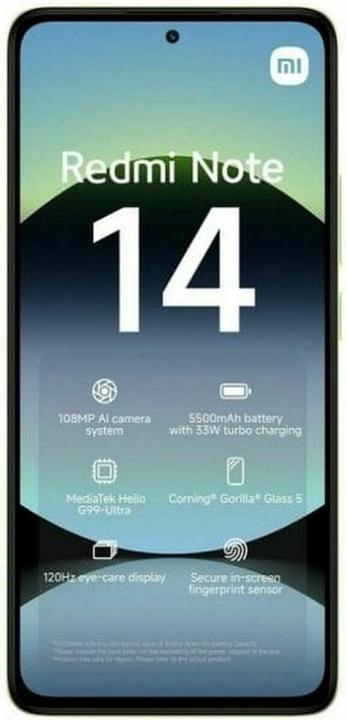 Produktbild Xiaomi Redmi Note 14 (128 GB, Lime Green, 6.67", Hybrid Dual SIM)