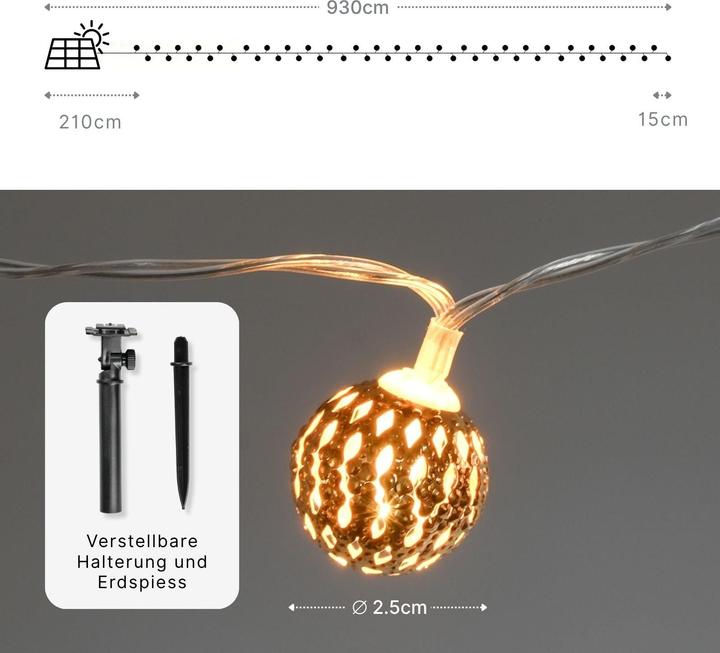 Produktbild Hermex LED Solar Lichterkette (9.30 m)