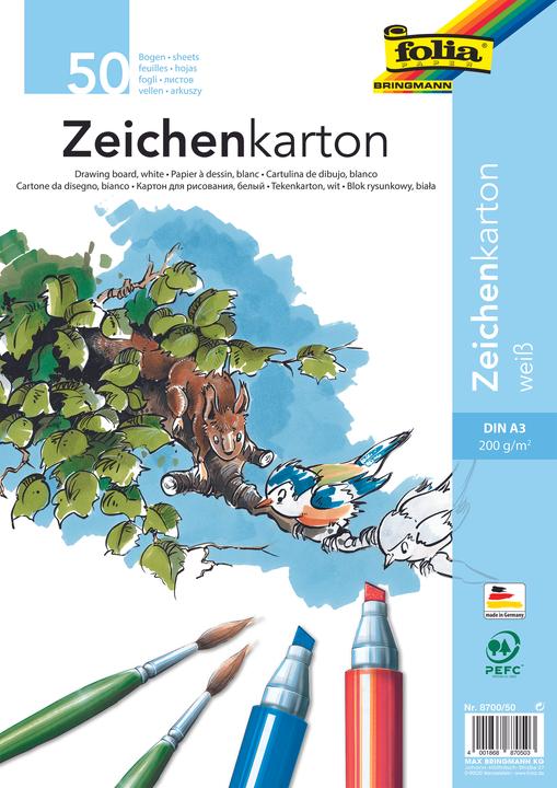Image du produit Folia Carton à dessin 200g/m², DIN A3 (200 g/m²)