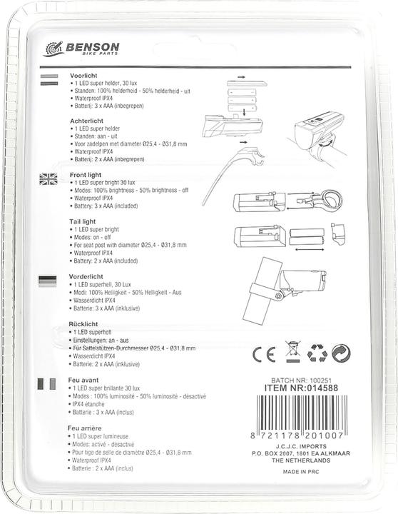 Produktbild Benson Fahrradlicht LED Satz