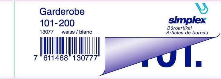 Actual product image Simplex Wardrobe block no. 101-200 (100x)