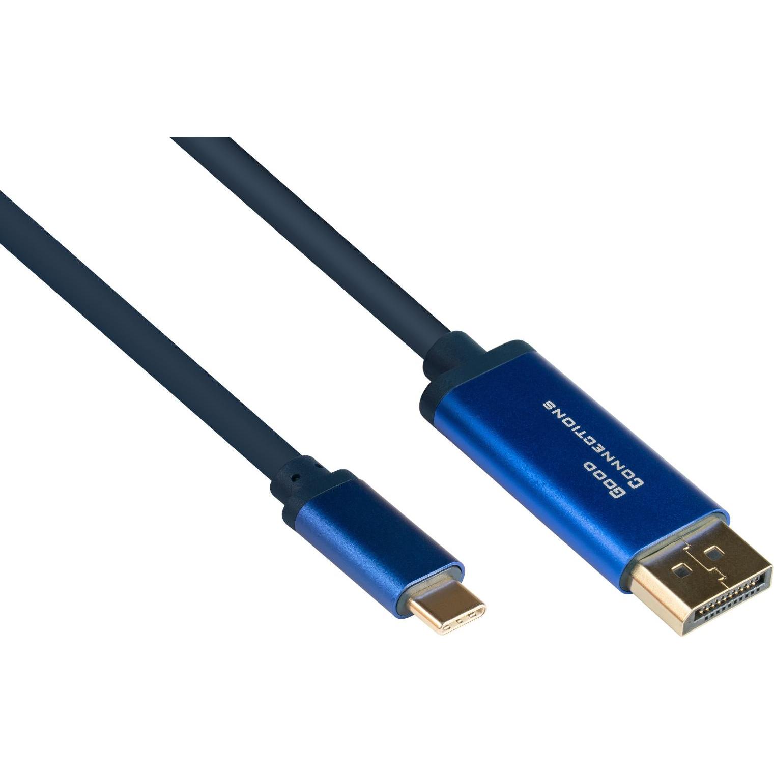 Good Connections GC 4812-CSF020B Adapterkabel USB C> DisplayPort 4Ka60Hz flex 2.0 (2 m, DisplayPort), Video Kabel
