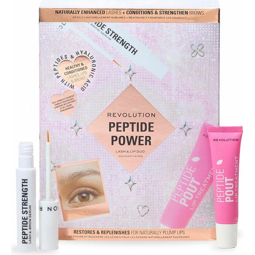 Makeup Revolution, Künstliche Wimpern, Peptide Power Lash & Lip Duo
