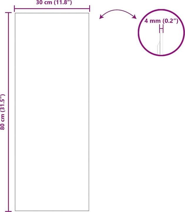 Produktbild vidaXL Wandspiegel (30 x 80 cm)