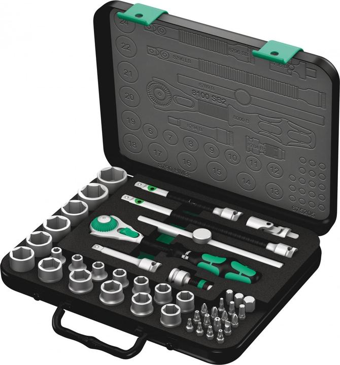 Actual product image Wera 8100 SB 2 Zyklop Speed Ratchet Set (19 mm, 6 mm, 12 mm, 24 mm, 14 mm, 22 mm, 16 mm, 23 mm, 10 mm, 21 mm, 18 mm, 7 mm, 17 mm, 11 mm, 15 mm, 8 mm, 9 mm, 13 mm, 20 mm)