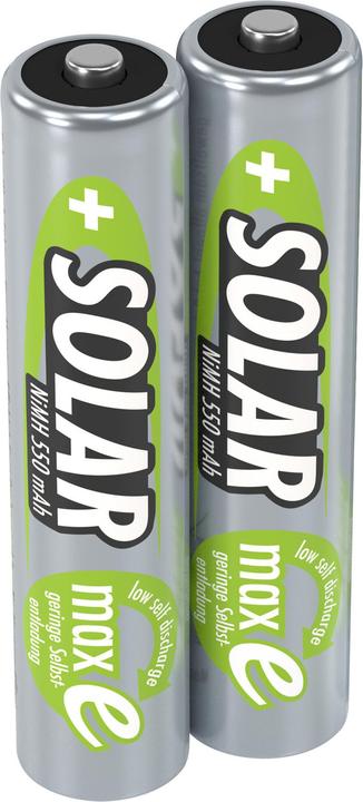 Productafbeelding Ansmann NiMH HR03 Sol (2 Pcs., AAA, 550 mAh, Batterij)