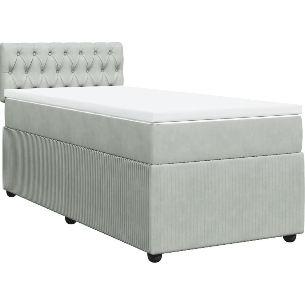 Thumbnail - VidaXL, Bett, Bo x springbett mit Matratze 100 x 200 cm Samt (100 x 200 cm)