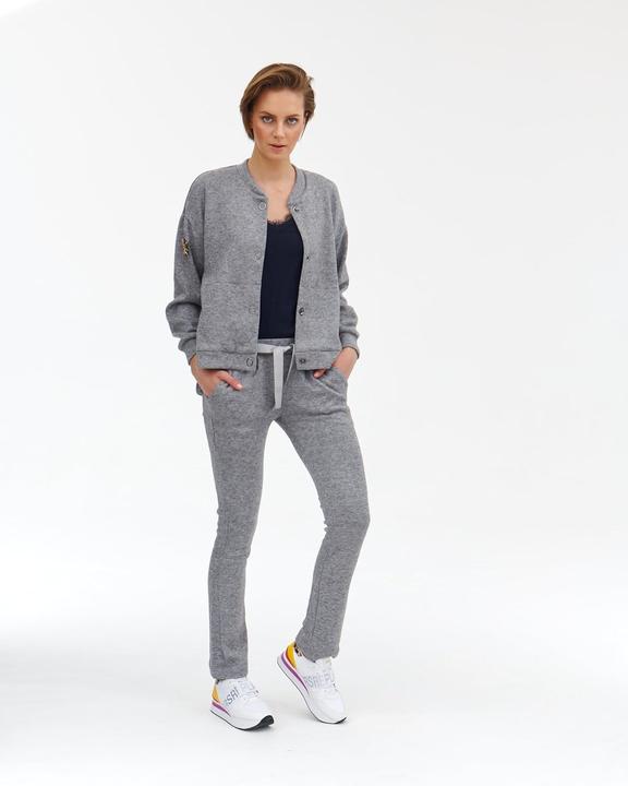 Actual product image Larime Bomber Jacket with Suede Trim and Wool (42)