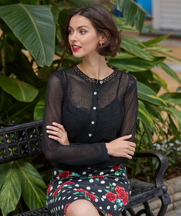 Actual product image Joe Browns Sheer Rose Lace Cardigan (38)