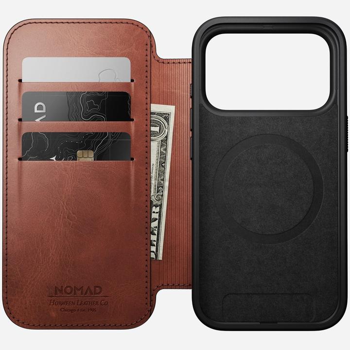 Actual product image Nomad Horween Leather Folio (Apple iPhone 17 Pro)