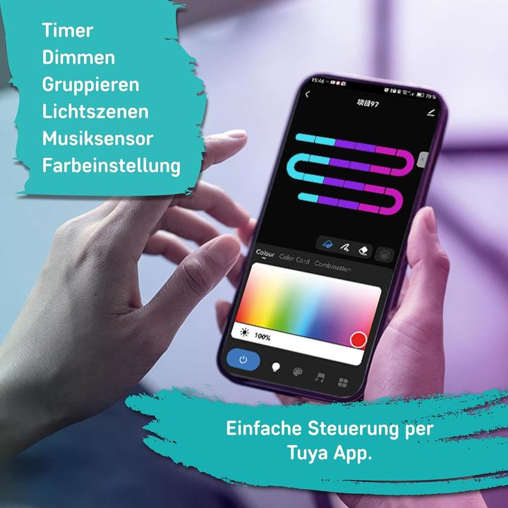 Actual product image Müller Licht LED light strip Strip smart RGB digital 5m Music Sensor IP 44 21000127 (RGB, 500 cm, Outdoor)