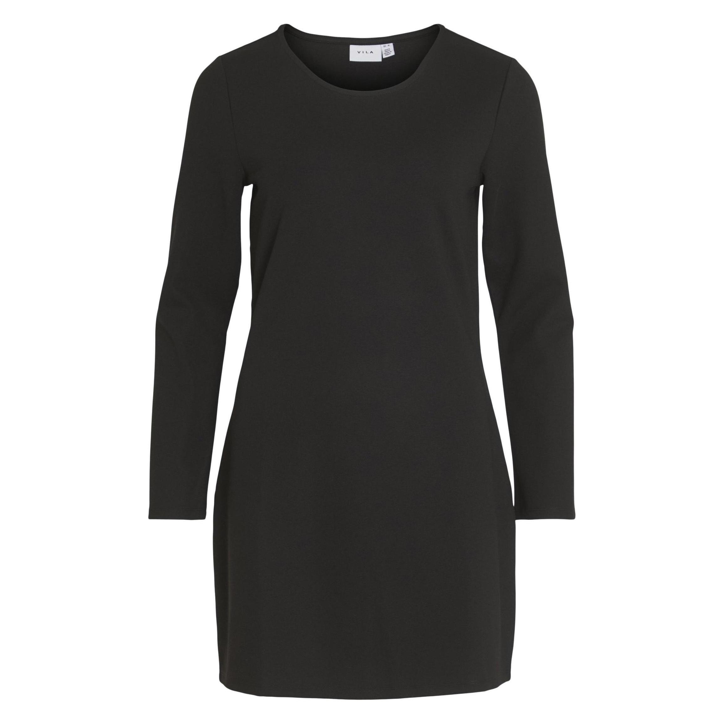 Vila, Damen, Kleider, Langärmeliges Kurzkleid, Schwarz, (S)