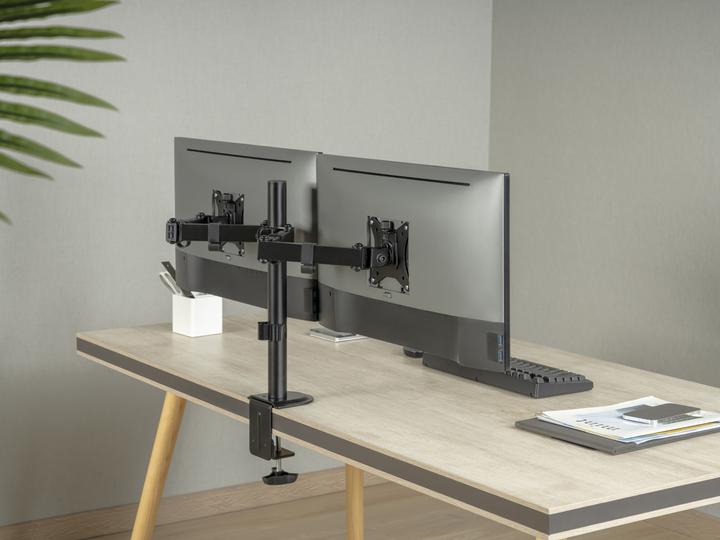 Actual product image equip Table mount 17"-32"/9kg DualTFT 360° rotation bw (Table, 32", 9 kg)