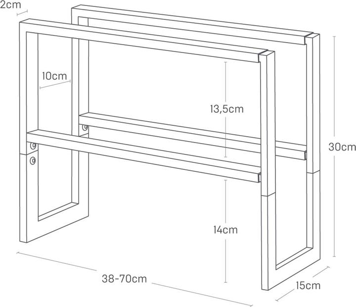 Produktbild Yamazaki 2-stöckiges ausziehbares Schuhregal LINE (38 x 15 x 30 cm)
