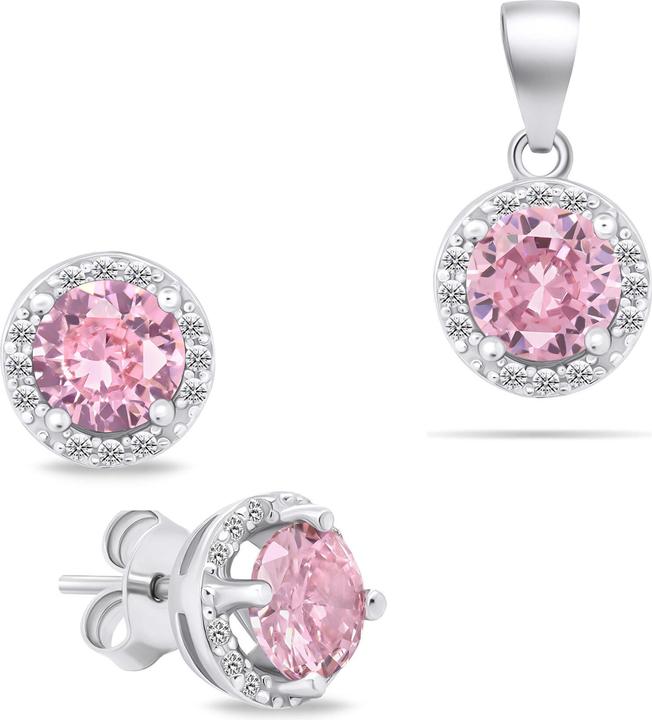 Image du produit Brilio Argent - Parure de bijoux en argent étincelant avec zircons SET230WP (boucles d'oreilles. pendentif)