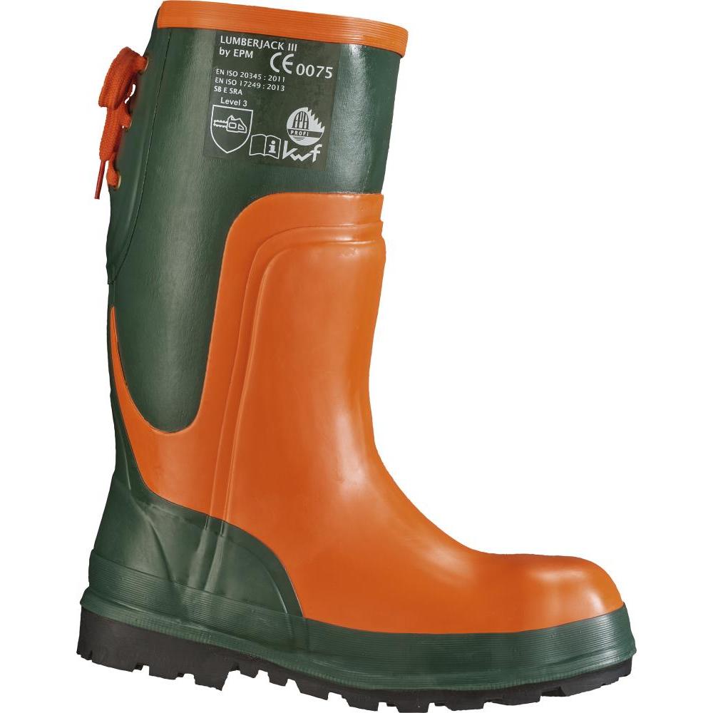 Feldtmann, Sicherheitsschuhe, Forstsicherheitsstiefel Ulme Grösse 41 oliv/orange Naturkautschuk SB E SRA EN ISO 20345 (4...