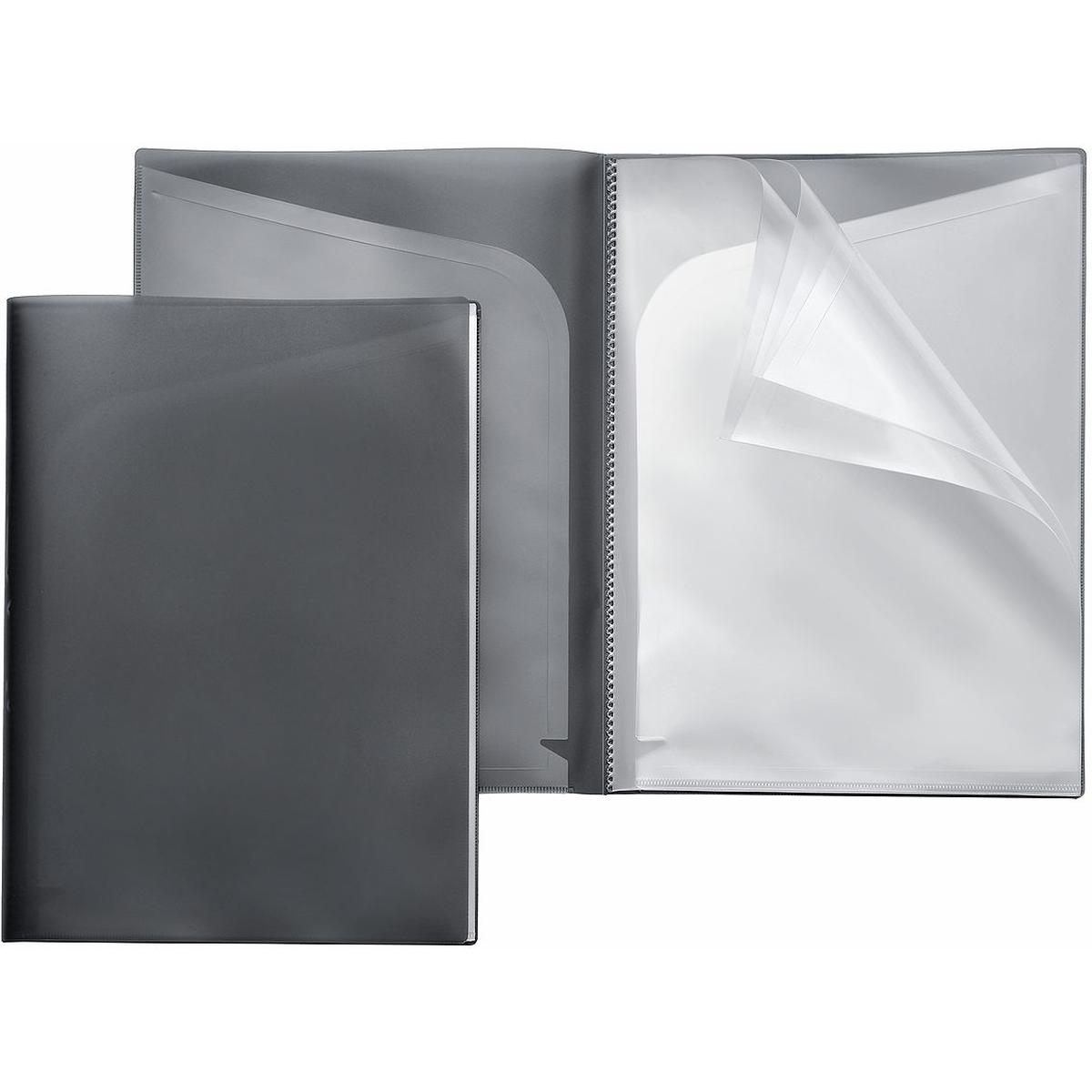 Foldersys, Mappe, Sichtbuch Quickload A4 10 Innentaschen PP anthrazit transluzent (A4, 1 x)