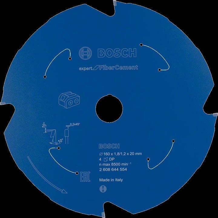 Productafbeelding Bosch Professional Zubehör Cirkelzaagblad Expert voor vezelcement, 160 x 1,8/1,2 x 20, 4 tanden