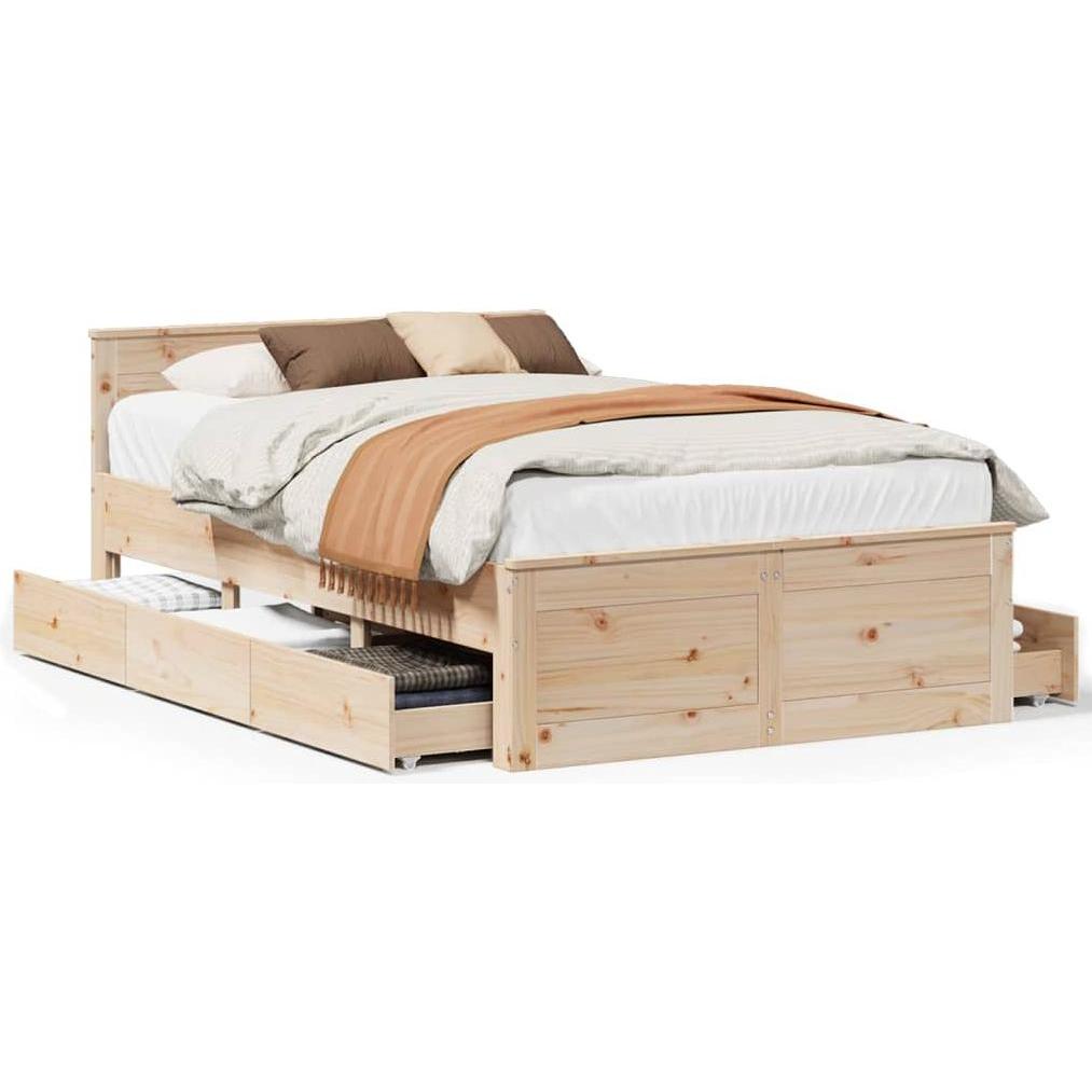 VidaXL, Bett, Bett ohne Matratze mit Kopfteil (180 x 200 cm)