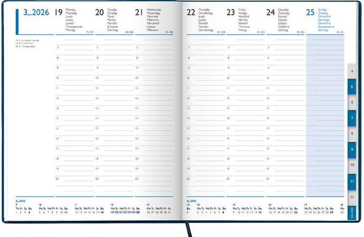 Produktbild Simplex Geschäftsagenda TM Manager timer 52 Z (21 x 26 cm, Englisch, Spanisch, Niederländisch, Französisch, Italienisch, Russisch, Deutsch)