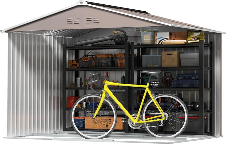 Image du produit Outsunny Gerätehaus Stahl Hellgrau