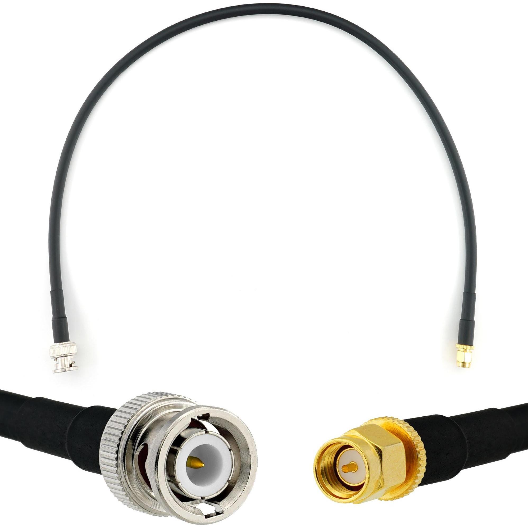 Rangeful Cavo coassiale da BNC maschio a SMA maschio da 50 cm??? HF240 (equivalente LMR240) HF240-BNCM-SM-0,5, Cavo antenna