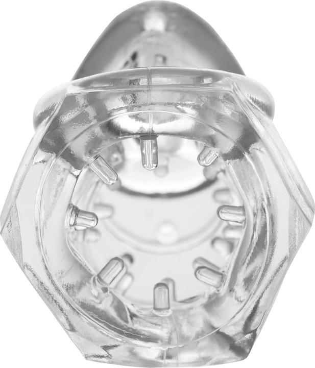 Productafbeelding Master Series Vastgehouden 2.0 Penis Kooi Van Rubber Transparant