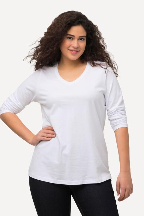 Produktbild Ulla Popken Shirt, Slim, V-Ausschnitt, Langarm (58)