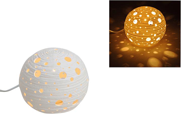 Produktbild G. Wurm Tischlampe Kugel Weiss aus Porzellan, 16X15X16CM ohne Leuchtmittel