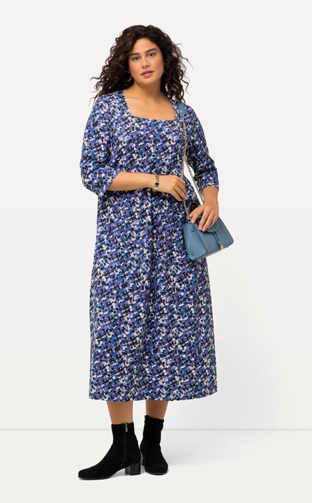Actual product image Ulla Popken Dot Print Empire Knit A-line Pocket Dress (60)