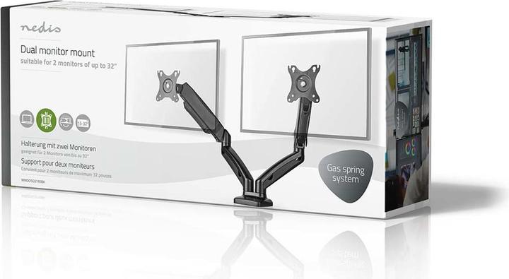 Actual product image Nedis Desk Monitor Holder | Gas Spring | 2 Screen(s) | 15 - 32 " | 75x75 / 100x100 | Vol (Table, 32")
