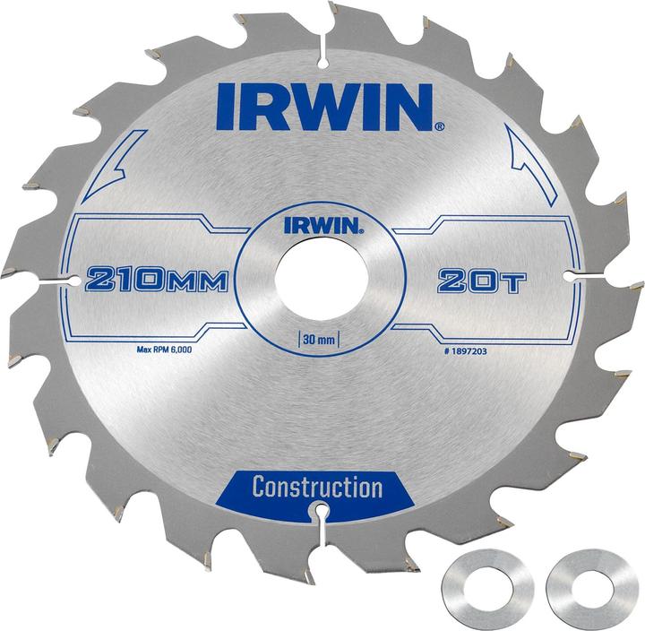 Produktbild Irwin IRW1897203 210 x 30 mm 20Teeth Kreissägeblatt mit ATB Mahlgrössen Zahn